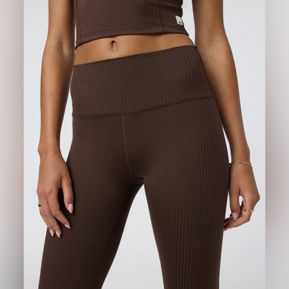 NWT Vuori Inversion Ribbed Java High-Waisted Performance Leggings Size L - Picture 4 of 12